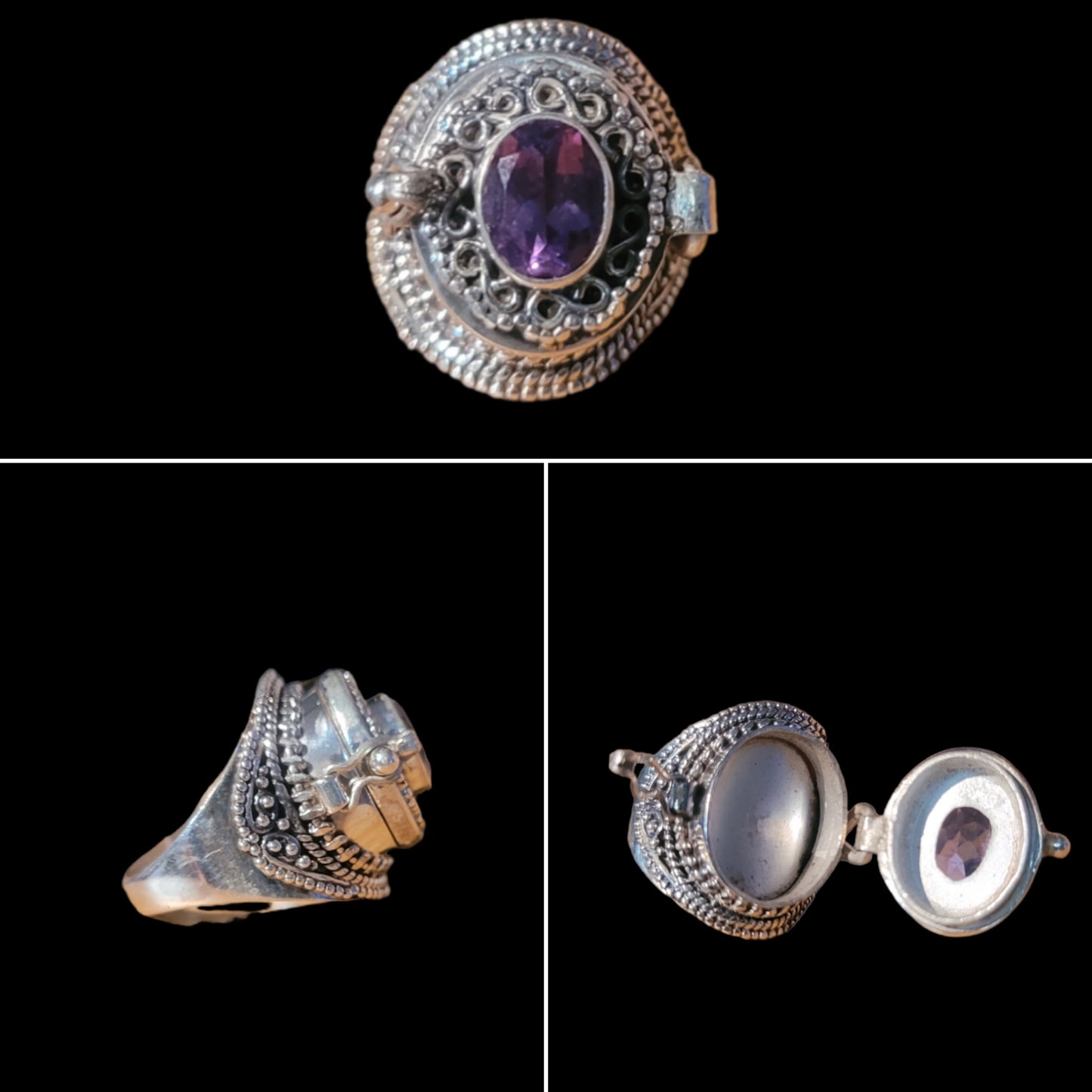 Amethyst Poison Ring ~ Sz 6