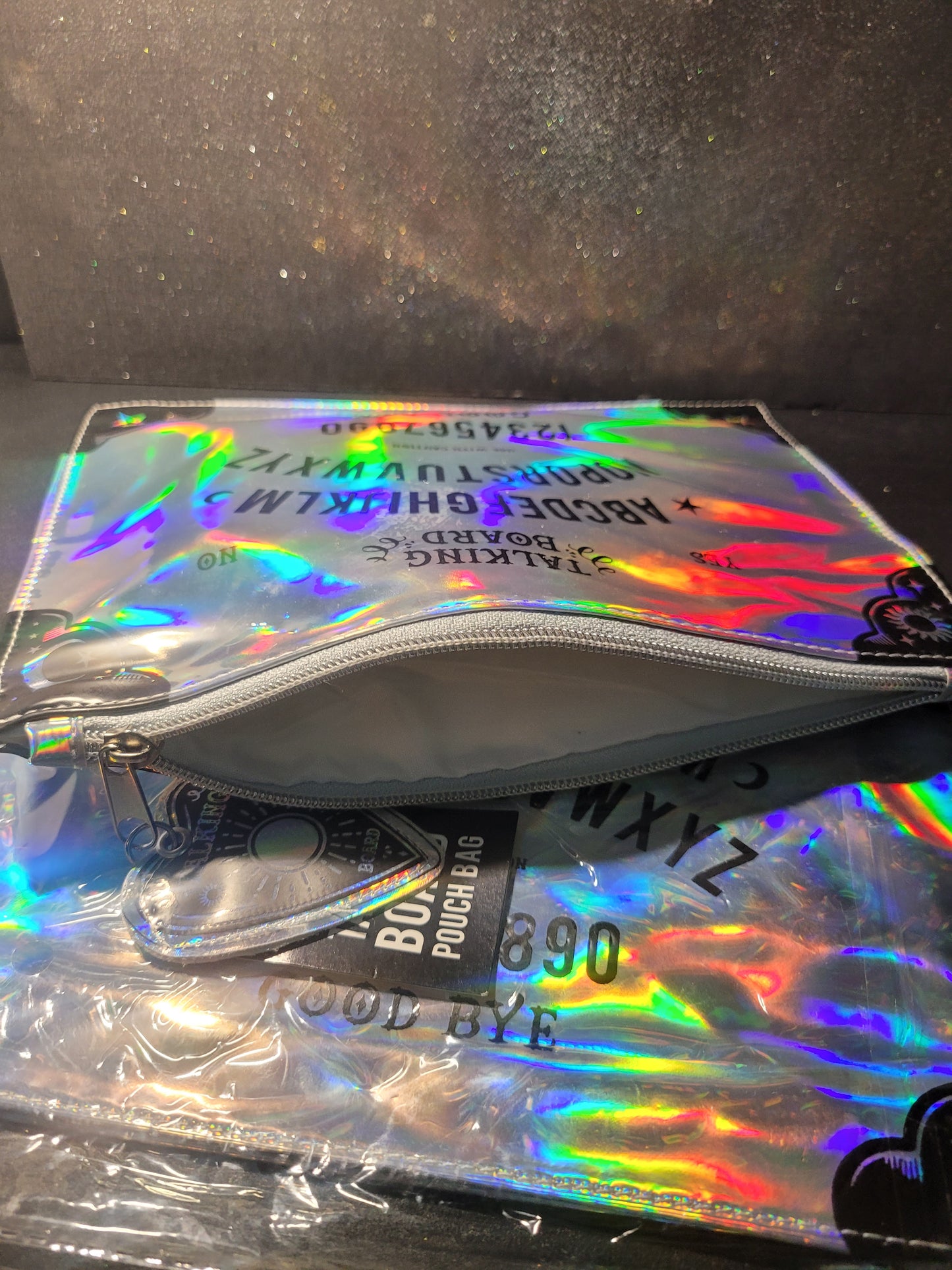 Holographic Ouija/Spirit Board Makeup Bag