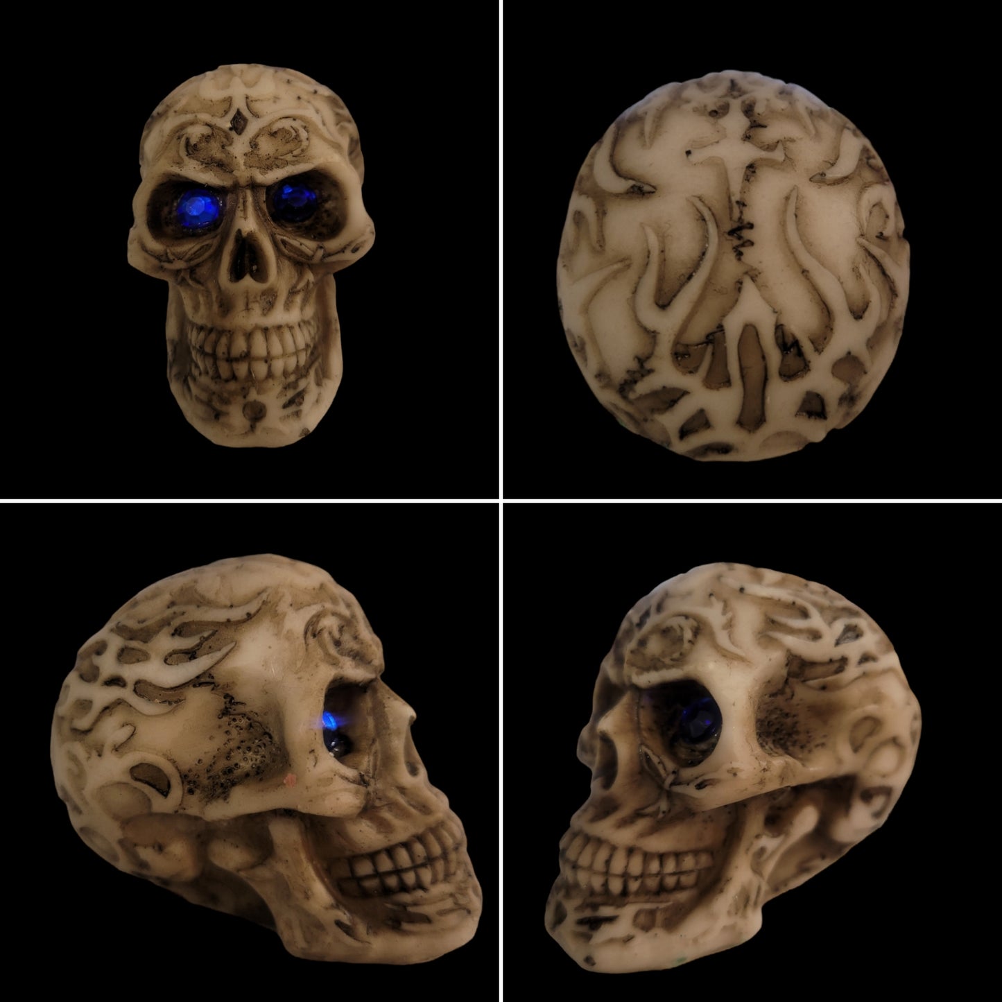Flame Skull Dazzling Blue Eyes