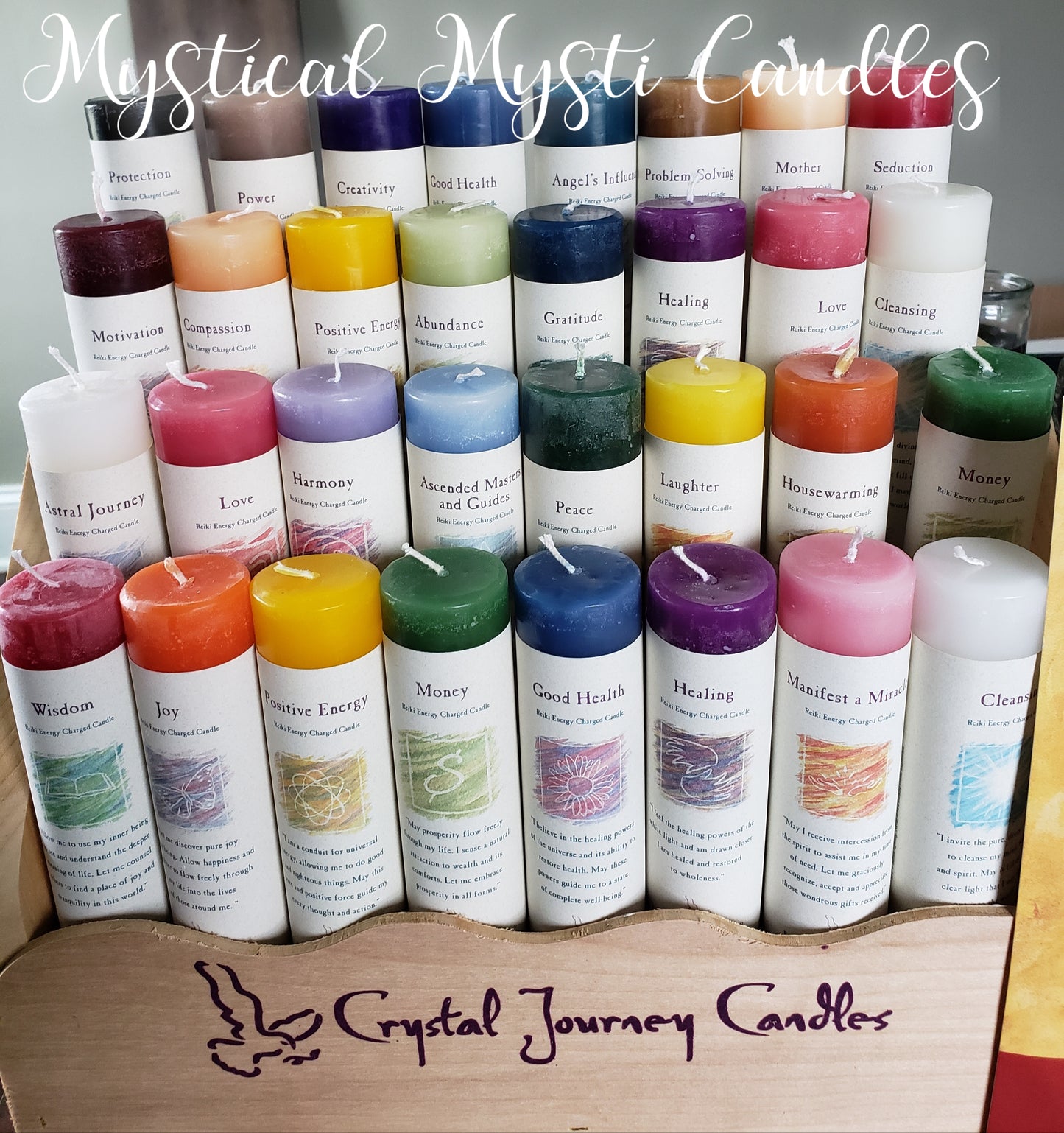 Crystal Journey Herbal Pillar Candles