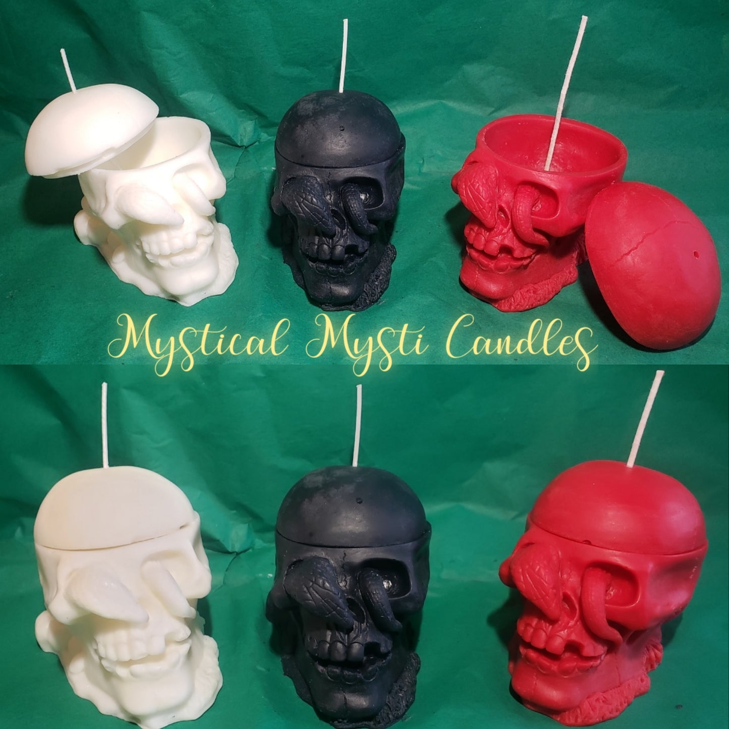 Loadable Skull Box Candle "Snake Eyes"