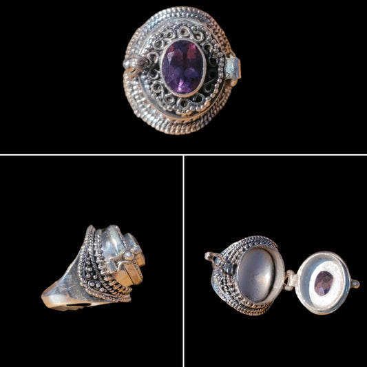 Amethyst Poison Ring ~ Sz 6