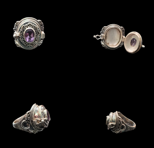 Amethyst Poison Ring ~ Sz 7