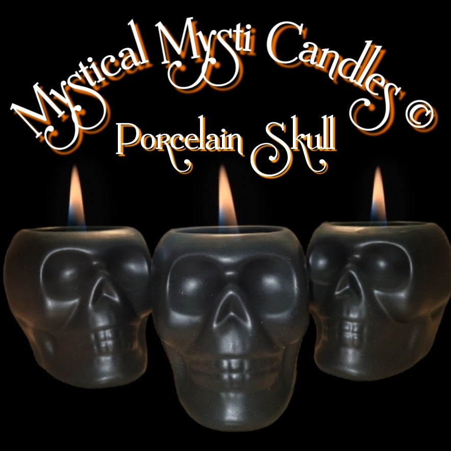 Porcelain Skull Candle