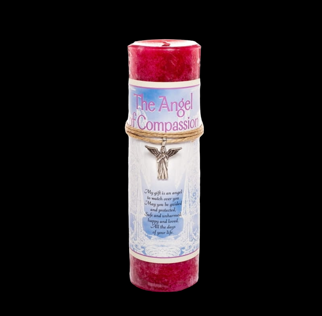 Angel Candle w/ Pewter Angel Pendant