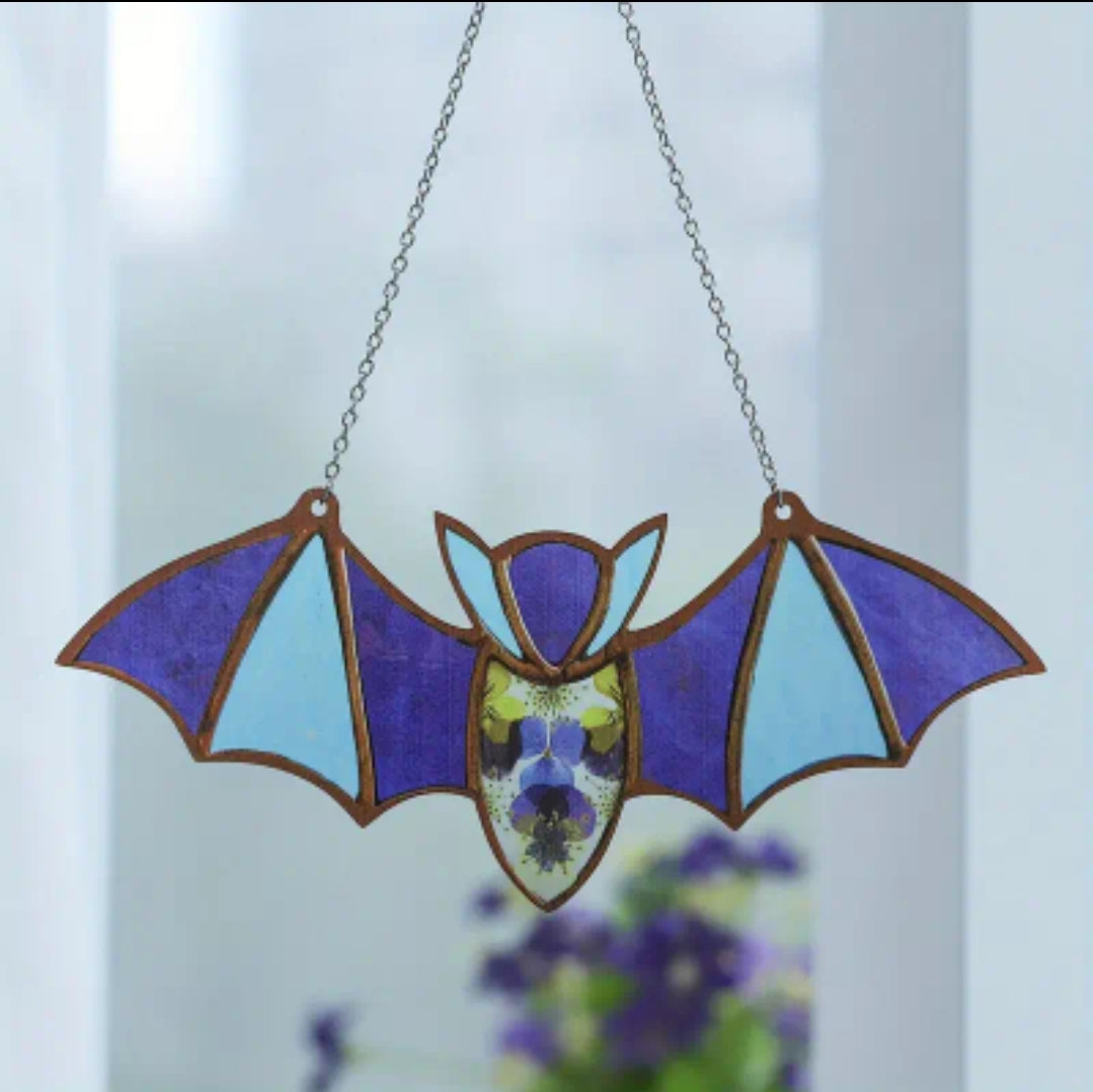 1pc, Acrylic Bat Pendant Decoration, Stained Window Hangings With Chain, Ornament, Window Decor, Decor
